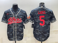 Men's San Francisco 49ers Trey Lance #5 Grey Camouflage Game Jerseys Joint Edition