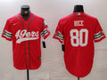 Men's San Francisco 49ers Jerry Rice #80 Scarlet Game Player Jerseys