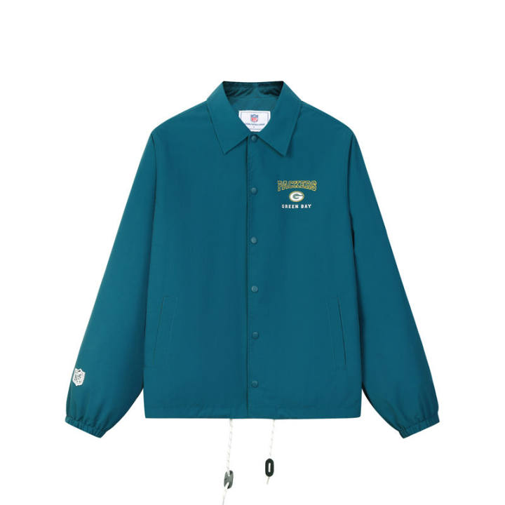 NFL Super Bowl Packers Coach Jacket American Retro Sports Training Print Windproof Quick Dry Jacket