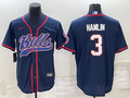 Men's Buffalo Bills Damar Hamlin #3 Navy Game Jerseys Joint Edition