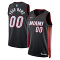 Men's Miami Heat Custom Black Swingman Jerseys - Icon Edition