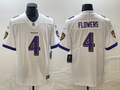 Men's Baltimore Ravens Zay Flowers #4 White Game Jerseys