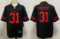 Men's San Francisco 49ers Raheem Mostert #31 Black Game Player Jerseys