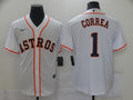 Men's Houston Astros Carlos Correa #1 White Replica Baseball Jerseys