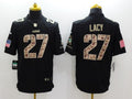 Men's Green Bay Packers Eddie Lacy #27 Black Game Player Jerseys