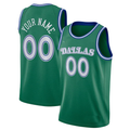 Men's Dallas Mavericks Green Custom Swingman Jerseys
