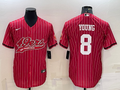 Men's San Francisco 49ers Steve Young #8 Red Player Jerseys Joint Edition