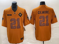 Men's Dallas Cowboys Stephon Gilmore #21 Brown 2023 Salute To Service Retired Player Limited Jerseys