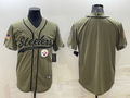Men's Pittsburgh Steelers Olive 2022 Salute To Service Limited Blank Jerseys