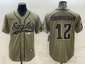 Men's Philadelphia Eagles Randall Cunningham #12 Olive 2022 Salute To Service Limited Jerseys Joint Edition